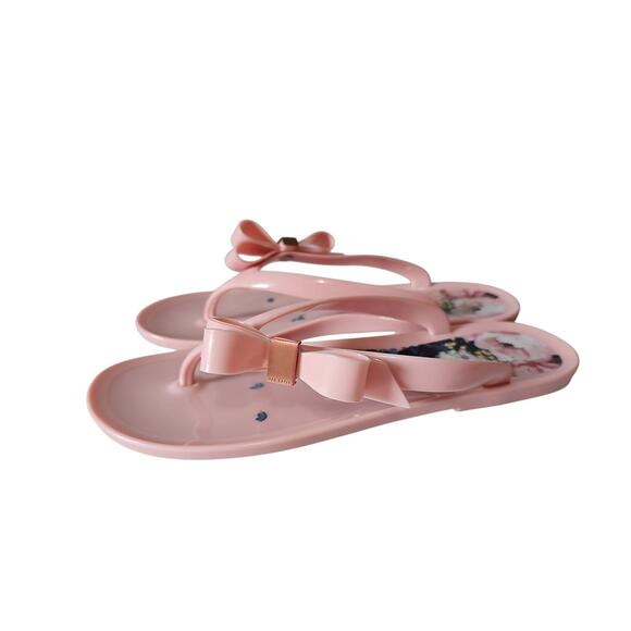 Ted Baker Jelly Flip Flops Thong Sandal Bow Womens 40 US 9.5 Pink Suzzip Shoe - Picture 6 of 15